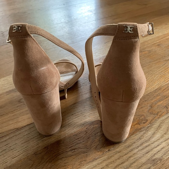 Sam Edelman nude suede 4” block heel - Picture 3 of 5